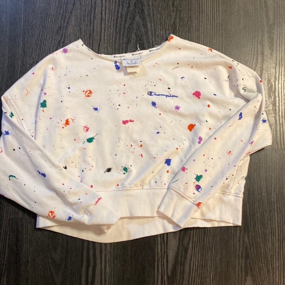 🍍CHAMPION COLOR SPLAT CROP TOP🍍SIZE MEDIUM 🍍O-1